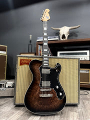 Full front view of Veritas Portlander #3338 with figured walnut Natural Burst top